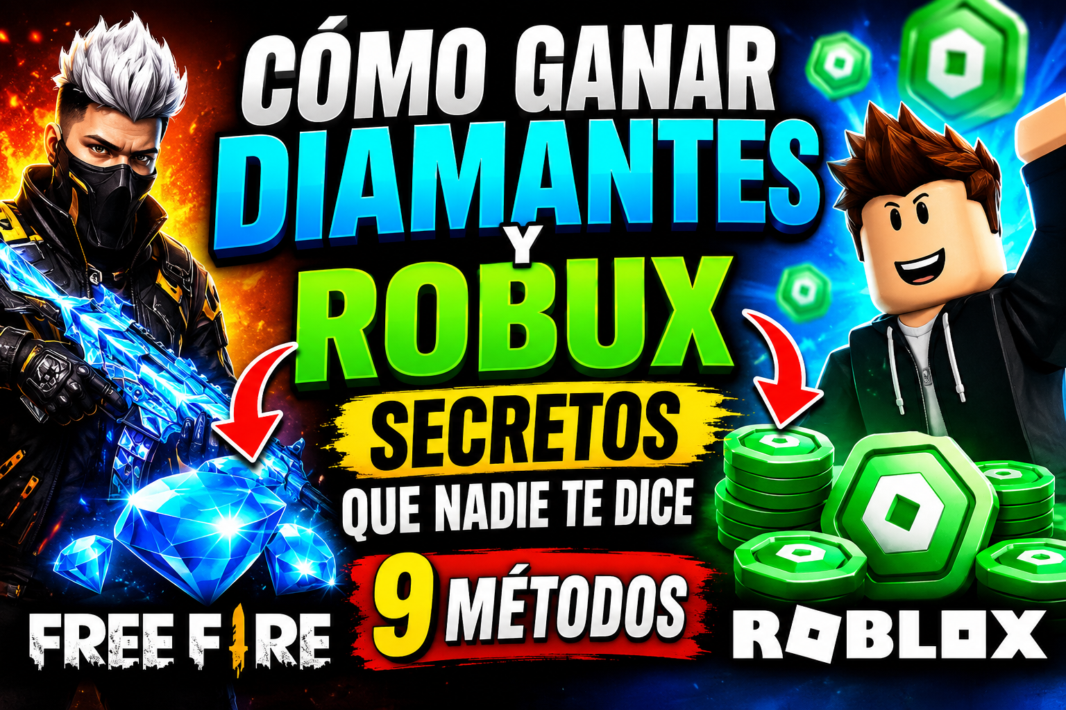 CÓMO GANAR DIAMANTES Y ROBUX: SECRETOS QUE NADIE TE DICE – 9 MÉTODOS